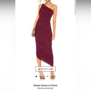 Norma Kamali Diana Gown Plum- worn once, perfect condition